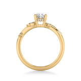 Artcarved Bridal Semi-Mounted with Side Stones Contemporary Engagement Ring 18K Yellow Gold - 31-V1034EVY-E.03 photo 3