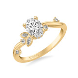 Artcarved Bridal Semi-Mounted with Side Stones Contemporary Engagement Ring 18K Yellow Gold - 31-V1034EVY-E.03 photo