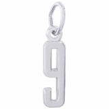 Sterling Silver Number 9 Charm photo