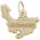 14k Gold St. Maarten Map w/ Border Charm photo