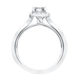 Artcarved Bridal Mounted with CZ Center Contemporary Twist Halo Engagement Ring Summer 14K White Gold - 31-V709EUW-E.00 photo 3