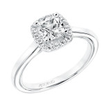 Artcarved Bridal Mounted with CZ Center Contemporary Twist Halo Engagement Ring Summer 14K White Gold - 31-V709EUW-E.00 photo
