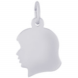 Sterling Silver Girl's Head Charm photo