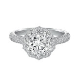 Artcarved Bridal Semi-Mounted with Side Stones Contemporary Halo Engagement Ring Tabitha 14K White Gold - 31-V450ERW-E.01 photo 2