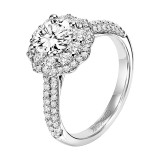 Artcarved Bridal Semi-Mounted with Side Stones Contemporary Halo Engagement Ring Tabitha 14K White Gold - 31-V450ERW-E.01 photo 4