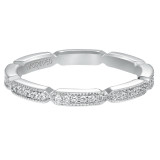 Artcarved Bridal Mounted with Side Stones Vintage Eternity Diamond Anniversary Band 14K White Gold - 33-V96A4W65-L.00 photo 2
