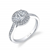 0.36tw Semi-Mount Engagement Ring With 1ct Round Head photo