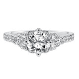 Artcarved Bridal Mounted with CZ Center Contemporary Halo Engagement Ring Heidi 14K White Gold - 31-V341ERW-E.00 photo 2