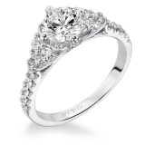 Artcarved Bridal Mounted with CZ Center Contemporary Halo Engagement Ring Heidi 14K White Gold - 31-V341ERW-E.00 photo