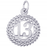Sterling Silver Number 13 Charm photo
