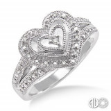 Ashi Diamonds Silver Heart Ring photo