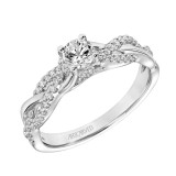Artcarved Bridal Semi-Mounted with Side Stones Contemporary One Love Engagement Ring Virginia 18K White Gold - 31-V421ARW-E.05 photo