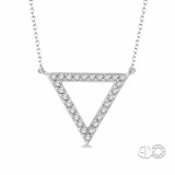 Ashi 14k White Gold Triangle Diamond Pendant photo