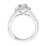Artcarved Bridal Mounted with CZ Center Contemporary Rope Halo Engagement Ring Ryane 14K White Gold - 31-V702ERW-E.00 photo 3