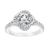 Artcarved Bridal Mounted with CZ Center Contemporary Rope Halo Engagement Ring Ryane 14K White Gold - 31-V702ERW-E.00 photo 4