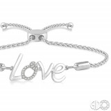 Ashi Sterling Silver White Single Cut Diamond LOVE Bracelet photo 2
