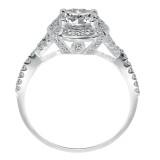 Artcarved Bridal Mounted with CZ Center Contemporary Halo Engagement Ring Julissa 14K White Gold - 31-V442FRW-E.00 photo 3