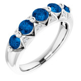 14K White Ceylon Blue Sapphire & .03 CTW Diamond Ring - 693141170P photo