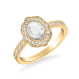 Artcarved Bridal Mounted Mined Live Center Vintage Halo Engagement Ring 18K Yellow Gold - 31-V1000CVY-E.01 photo