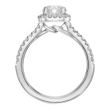 Artcarved Bridal Semi-Mounted with Side Stones Classic Halo Engagement Ring Tori 14K White Gold - 31-V867ERW-E.01 photo 3