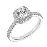 Artcarved Bridal Semi-Mounted with Side Stones Classic Halo Engagement Ring Tori 14K White Gold - 31-V867ERW-E.01 photo