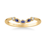 Artcarved Bridal Mounted with Side Stones Contemporary Gemstone Wedding Band 18K Yellow Gold & Blue Sapphire - 31-V1031SY-L.01 photo 2