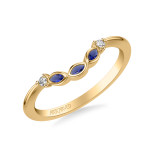 Artcarved Bridal Mounted with Side Stones Contemporary Gemstone Wedding Band 18K Yellow Gold & Blue Sapphire - 31-V1031SY-L.01 photo