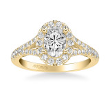 Artcarved Bridal Mounted with CZ Center Classic Lyric Halo Engagement Ring Augusta 18K Yellow Gold - 31-V1003EVY-E.02 photo 2