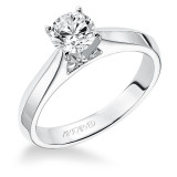 Artcarved Bridal Mounted with CZ Center Classic Solitaire Engagement Ring Pixie 14K White Gold - 31-V179DRW-E.00 photo