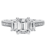 Artcarved Bridal Mounted with CZ Center Classic 3-Stone Engagement Ring Ashley 14K White Gold - 31-V248EEW-E.00 photo 2