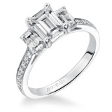 Artcarved Bridal Mounted with CZ Center Classic 3-Stone Engagement Ring Ashley 14K White Gold - 31-V248EEW-E.00 photo
