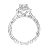 Artcarved Bridal Mounted with CZ Center Classic Lyric Halo Engagement Ring Haven 14K White Gold - 31-V931EUW-E.00 photo 4