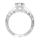 Artcarved Bridal Semi-Mounted with Side Stones Vintage Filigree Diamond Engagement Ring Minnie 14K White Gold - 31-V683ECW-E.01 photo 3