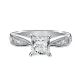 Artcarved Bridal Semi-Mounted with Side Stones Classic Engagement Ring Blythe 14K White Gold - 31-V346FCW-E.01 photo 2
