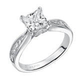 Artcarved Bridal Semi-Mounted with Side Stones Classic Engagement Ring Blythe 14K White Gold - 31-V346FCW-E.01 photo