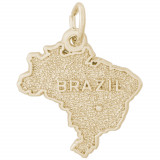 14k Gold Map of Brazil Charm photo