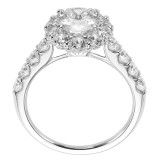 Artcarved Bridal Semi-Mounted with Side Stones Classic Halo Engagement Ring Wynona 14K White Gold - 31-V332EVW-E.01 photo 3