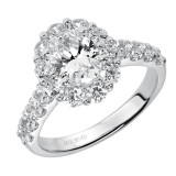 Artcarved Bridal Semi-Mounted with Side Stones Classic Halo Engagement Ring Wynona 14K White Gold - 31-V332EVW-E.01 photo