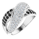 14K White 1 CTW Black & White Diamond Ring - 67332100001P photo