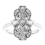 14K White 1/6 CTW Diamond Vintage-Inspired Ring - 124038600P photo 3