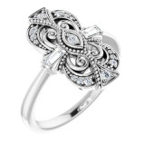 14K White 1/6 CTW Diamond Vintage-Inspired Ring - 124038600P photo
