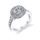 0.95tw Semi-Mount Engagement Ring With 1ct Round Head photo