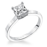 Artcarved Bridal Semi-Mounted with Side Stones Classic Engagement Ring Taryn 14K White Gold - 31-V315ECW-E.01 photo