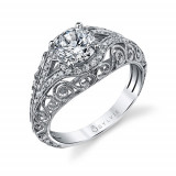 0.23tw Semi-Mount Engagement Ring With 1ct Round Head photo