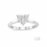 Ashi 14k White Gold Round Cut Diamond Heart Shape Lovebright Ring photo 2