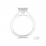Ashi 14k White Gold Round Cut Diamond Heart Shape Lovebright Ring photo 3