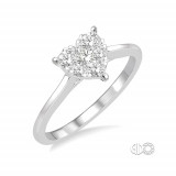 Ashi 14k White Gold Round Cut Diamond Heart Shape Lovebright Ring photo