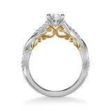 Artcarved Bridal Semi-Mounted with Side Stones Contemporary Lyric Engagement Ring Tilda 18K White Gold Primary & 18K Yellow Gold - 31-V1012EVWY-E.03 photo 3