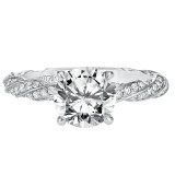 Artcarved Bridal Mounted with CZ Center Contemporary Twist Diamond Engagement Ring Evie 14K White Gold - 31-V577GRW-E.00 photo 2