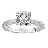 Artcarved Bridal Mounted with CZ Center Contemporary Twist Diamond Engagement Ring Evie 14K White Gold - 31-V577GRW-E.00 photo 4